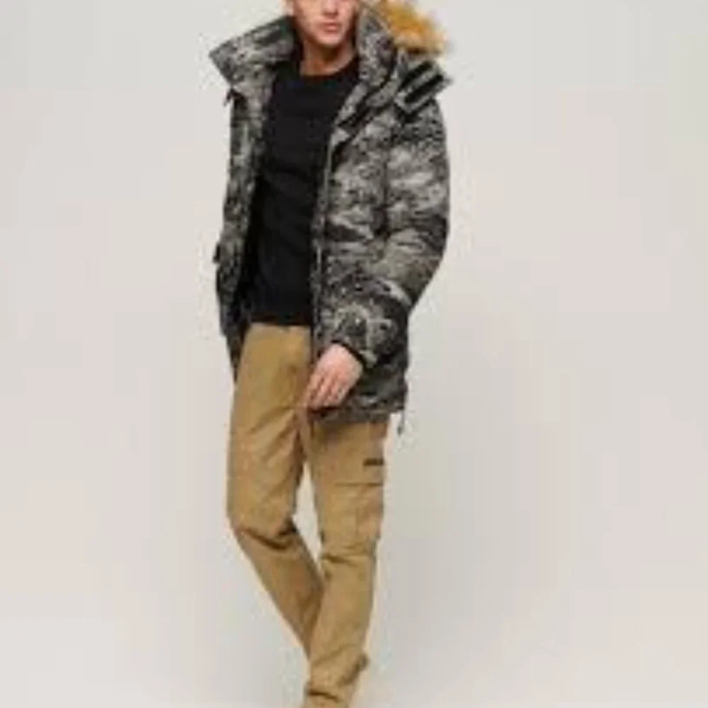 NWT Superdry Men's Code Faux Fur Hooded Everest Parka Jacket - Picture 3 of 5